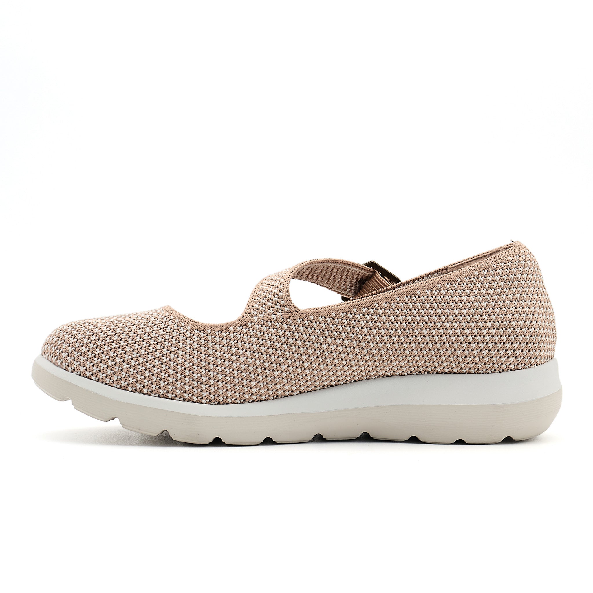 COCO MELA Blush Pink Woven Flat Shoes - Comfortable Lightweight Slip-On Sneakers with Buckle