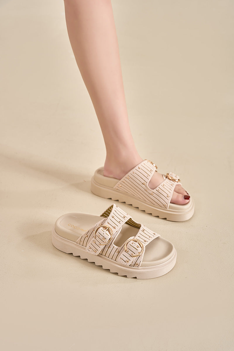 Flat Sandals Beige