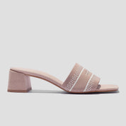 COCO MELA The Modern Knitted Mid-Heel Mule | Elegant Nude Square Toe Slides