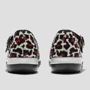 COCO MELA Leopard Print Knit Mary Janes - Comfortable Black & Beige Walking Sneakers for Women