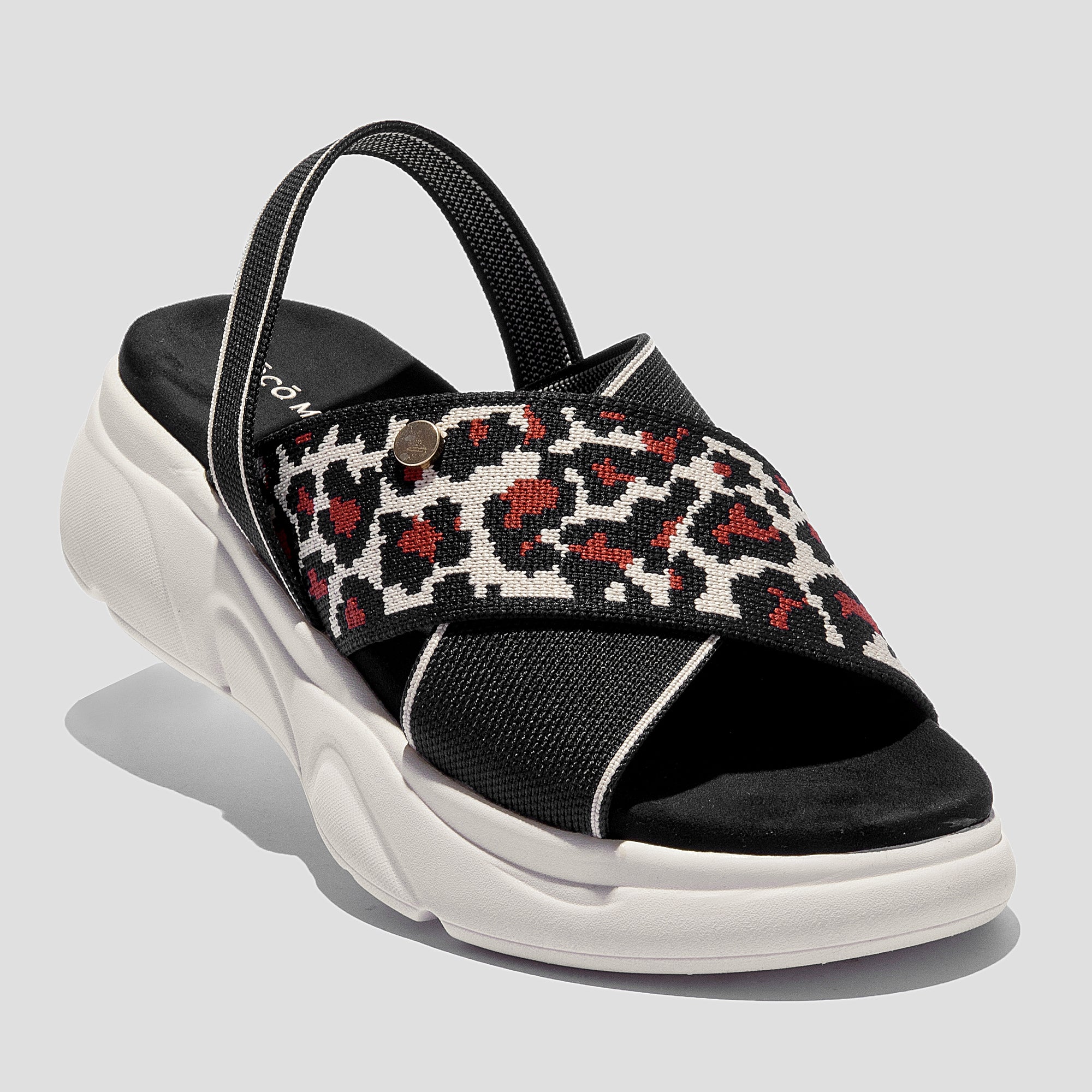 COCO MELA Animal Pattern Woven Sporty Sandals - Comfortable Lightweight Platform Slides for Women