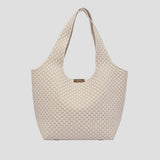 CŌCŌ MELA Oatmeal Cream Basket-Weave Tote | Minimalist Knit Hobo Purse