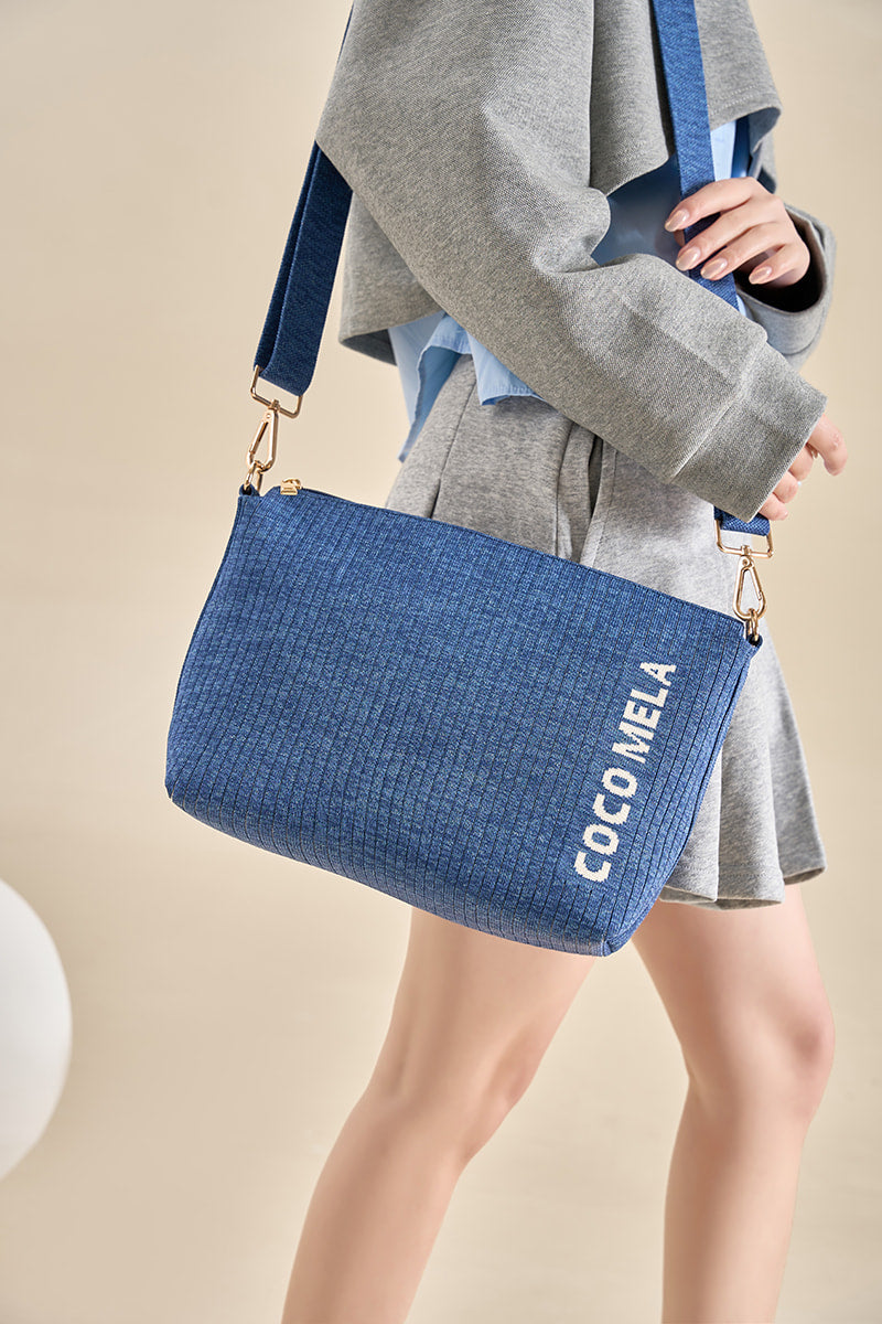 The Casual Crossbody Zipper Tote Blue