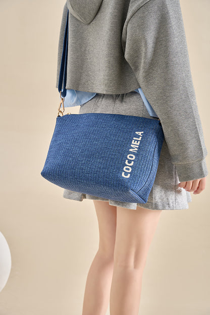 The Casual Crossbody Zipper Tote Blue