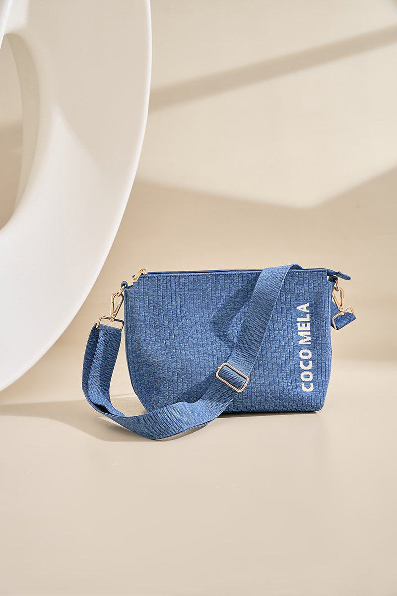 The Casual Crossbody Zipper Tote Blue